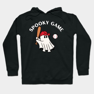 Spooky game, ghost playing baseball. Halloween Hoodie